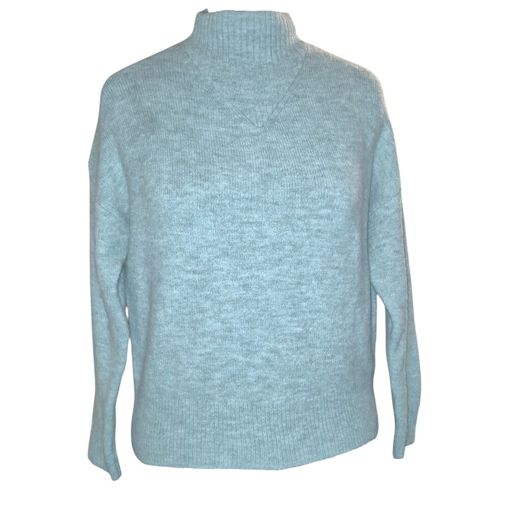 Madewell Sweater Womens Small Blue Dillon Alpaca Wool Blend Mock Neck Pullover